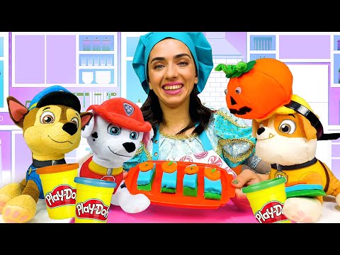Готовлю игрушкам Щенячий патруль! Игры для детей в готовку с Плей До