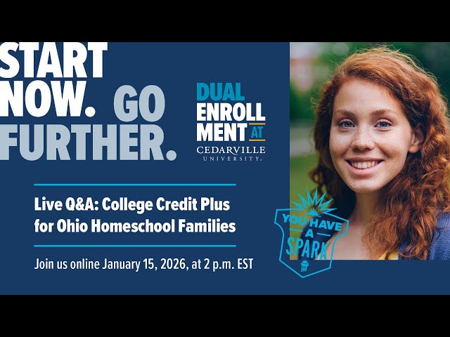 Thumbnail for video titled: College Credit Plus for Ohio Homeschool Families — Live Q&amp;amp;A | 2026
