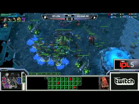 SC2 Life vs Huk ZvP Game 1 IPL 5 Winners Round 1 Starcraft 2 Tournaments