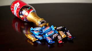 Dárková láhev MINIS – Snickers, Mars, Twix, Bounty, Milky Way 296 g