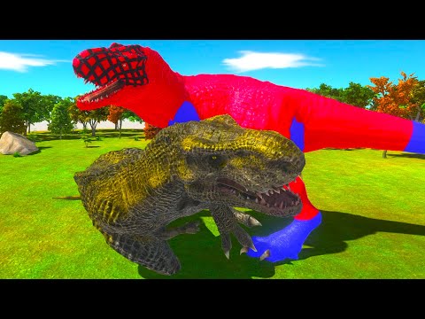 Spiderman T-Rex vs Dinosaur Army - Animal Revolt Battle Simulator