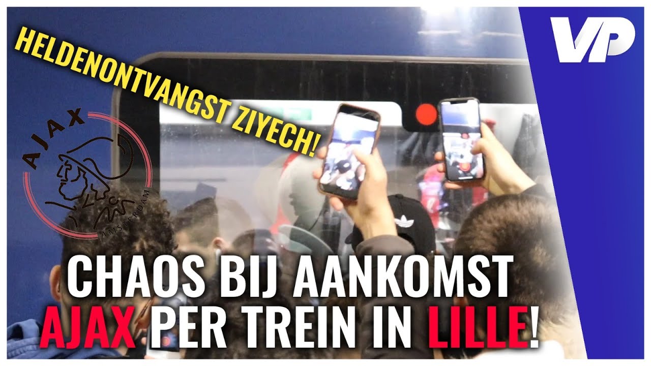 Thumbnail for article: Heldenontvangst Ziyech en totale chaos bij Ajax-aankomst op station Lille