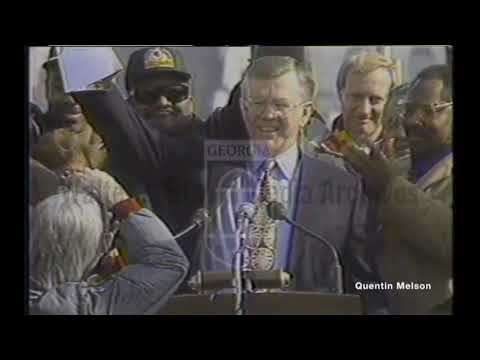 Joe Gibbs at the Washington Redskins Super Bowl XXVI Parade (January 28, 1992)