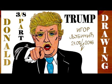 How to Draw DONALD TRUMP Step by Step Easy and color |...