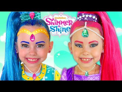 Shimmer and Shine Kids Makeup & DRESS UP Costumes PRINCESS Pretend Playing with Surprise Toys & Doll