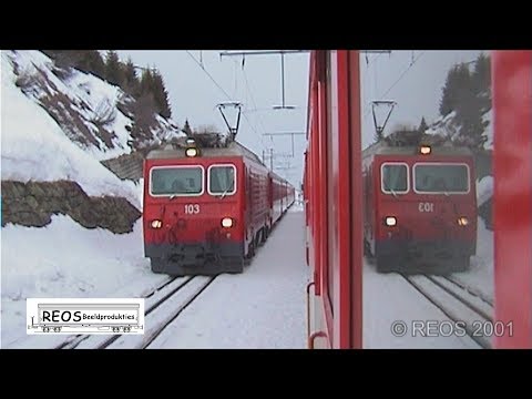 2001-02 [SDw] FO Nätschen to Sedrun during snowfall, filmed from the train.