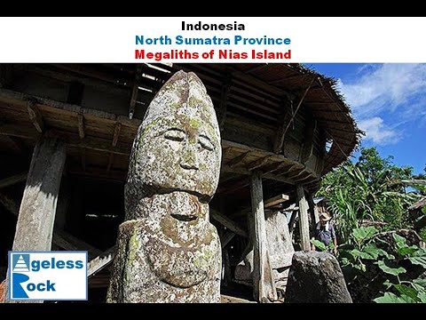 Who made monoliths and stone tables in Nias Island of Indonesia?