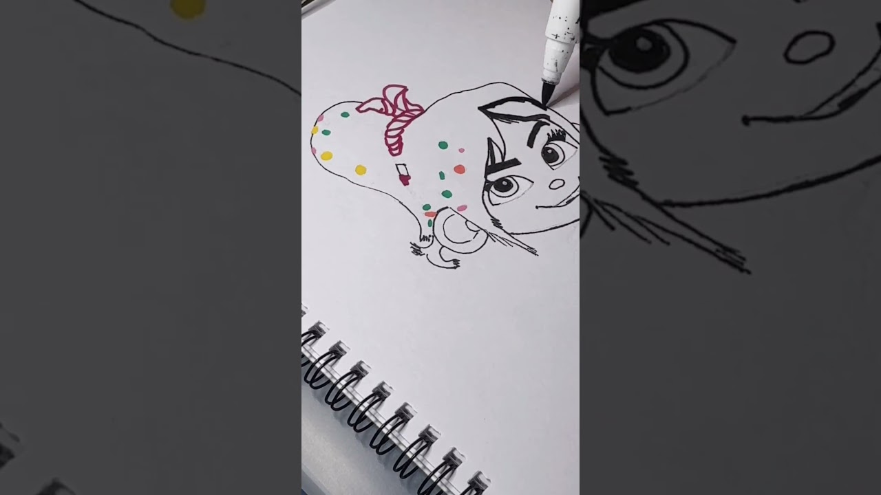 Vanellope von Schwartz #sugarrush #wreckitralph #satisfyingdrawing #viralanime #shorts