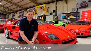 Workshop Ketchup - F40, Countach, E-Type, Lamborghini Tractor | Tyrrell's Classic Workshop