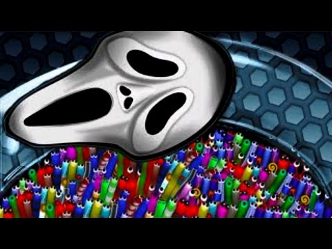 Slither.io A.I. Ghost Face Vs Tiny Pro Snakes - Epic Skin Slitherio Vip Gameplay - World Record