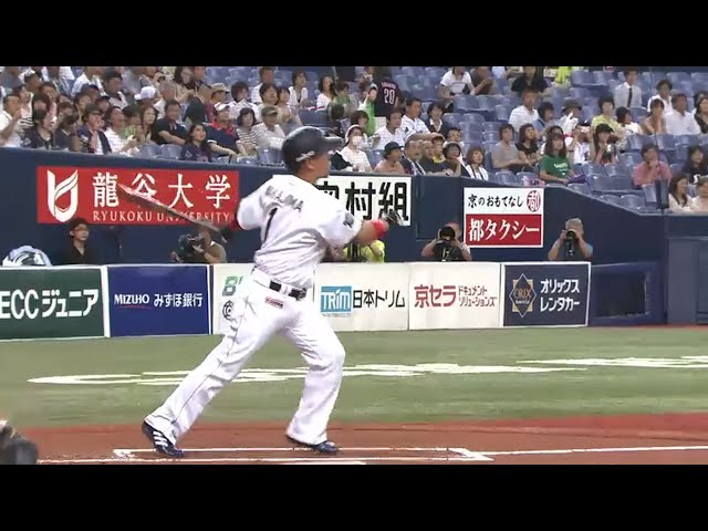【1回裏】バファローズ・中島 軽いスイングで先制タイムリーヒット!! 2015/8/7 Bs-L