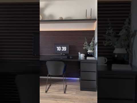 Home Office 🖤 Ich liebe es! 😍 Akustikpaneele von Leiste24 Tischplatte von Holzplatte online M