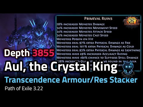 3855 Depth, TURBO + 4 DMG MOD Aul, the Crystal King - Path of Exile 3.22
