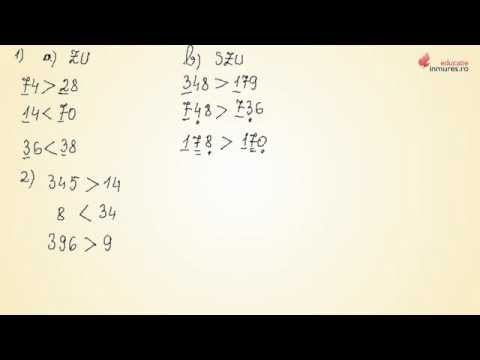 Compararea numerelor naturale de la 0 la 1000 - Matematica clasa a II-a