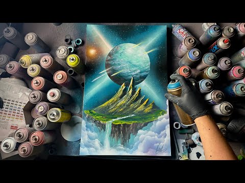 Galactic Sanctuary ASMR SPRAY PAINT ART by Skech