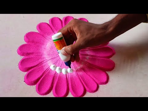 Flower Rongoli Design || Simple flower Rongoli Design || @trilochanrongoli rongoli