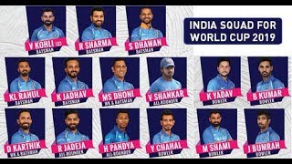 Indian Squad - World Cup 2019