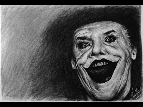 Jack Nicholson as Joker - Time-lapse charcoal portrait
