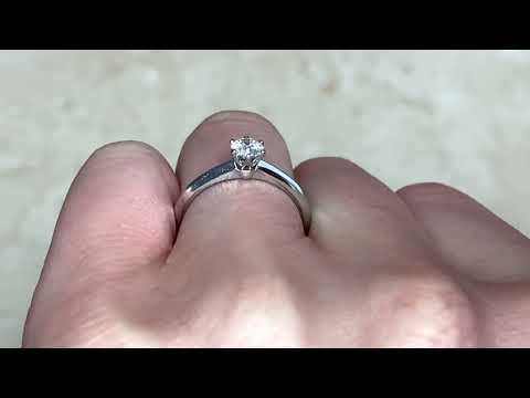 0.30ct Round Brilliant Cut Diamond Engagement Ring - Tiffany Platinum Solitaire Ring - Hand Video