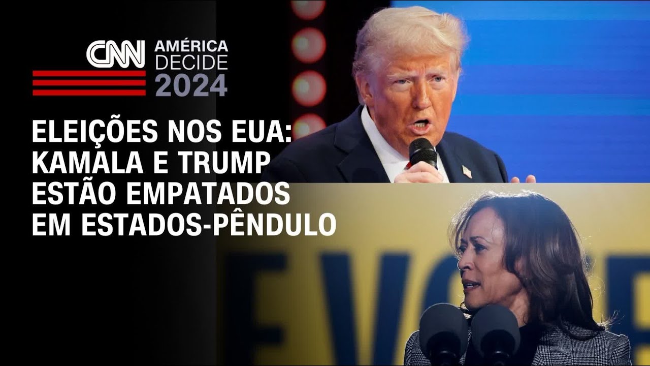 Eleições nos EUA: Kamala e Trump estão empatados em estados-pêndulos | CNN ARENA