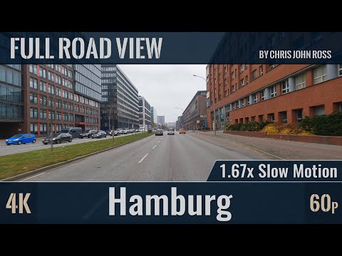 Hamburg, Germany: HafenCity - Hammerbrook - Borgfelde - Hohenfelde - 4K (60p) - 1.67x Slow Motion