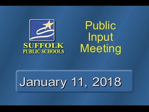 January 11, 2018 Public Input Meeting