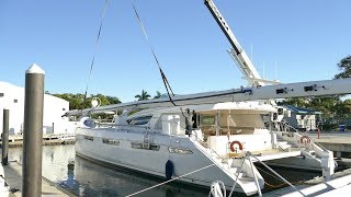 Multitech Marine Moving Mast and Dinghy from a Privilege 745 catamaran