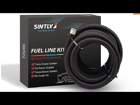 SINTLY 10AN 20FT Fuel Line Hose Kit Review, Black nylon covered complete kit