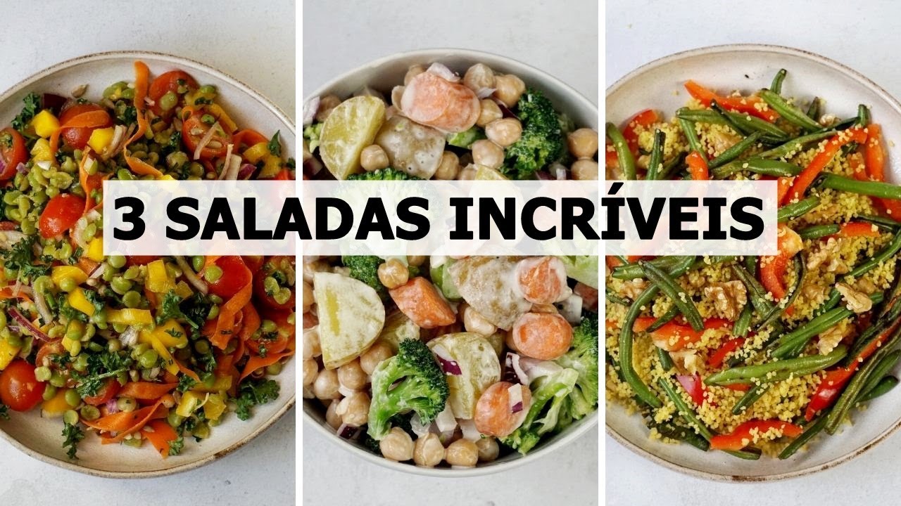 FAÇA HOJE: SALADAS NUTRITIVAS, VEGANAS E FÁCIES I almoço ou janta saudável