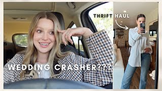 VLOG: we had a wedding crasher (?!?!?) thrift haul + run errands with me!