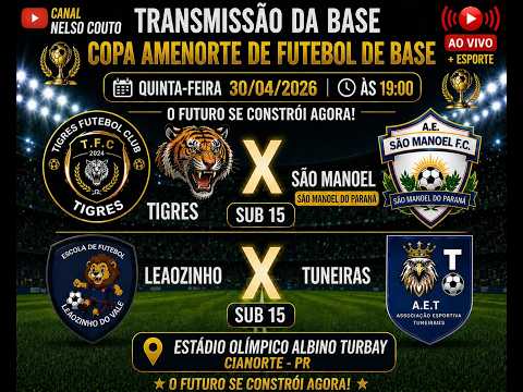 TIGRES  CIANORTE X SÃO MANOEL, ESCOLA LEÃOZINHO X TUNEIRAS, COPA AMENORTE DE FUTEBOL DE BASE.