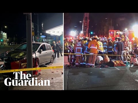 Vehicle drives into Los Angeles crowd injuring dozens