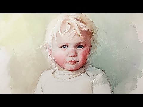Portrait #120 - Watercolor Painting of a Young Child - Step by Step
