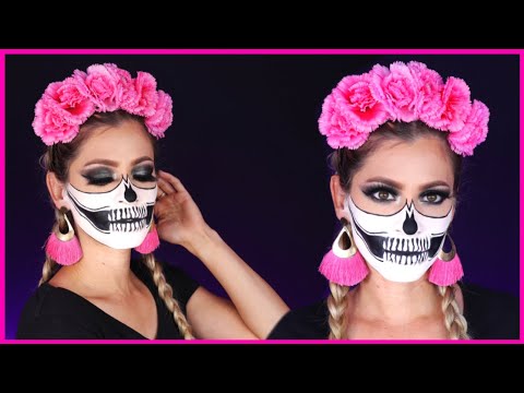 MAQUILLAJE DE MEDIA CALAVERA PARA HALLOWEEN FÁCIL PASO A PASO | NatyGloss