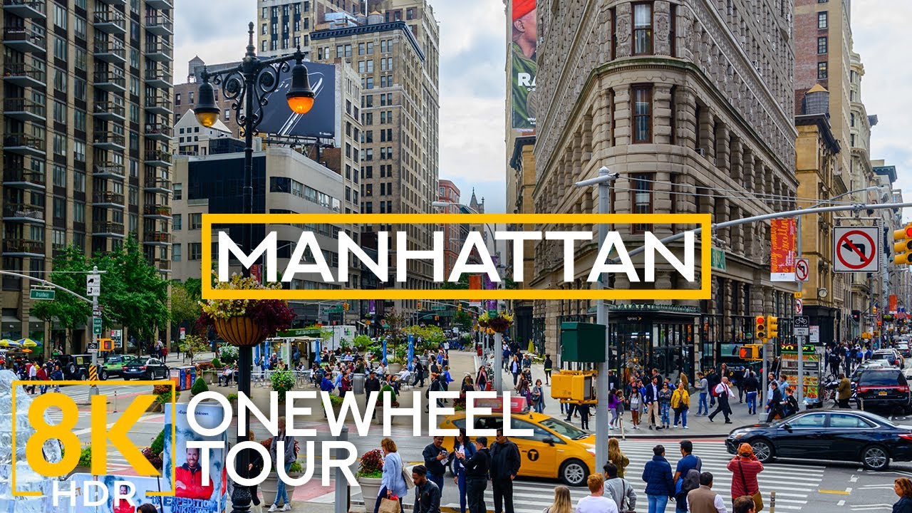 360° VR 8K Tour of Downtown Manhattan | One Wheel Ride Through New York's Heart