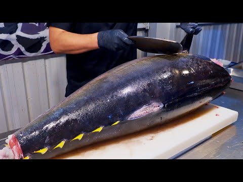World's Sharpest Tuna Knife！Superb yellowfin Tuna cutting skill, Luxurious sashimi / 最鋒利的刀！黃鰭鮪魚切割技能