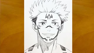 Anime sketch | How to Draw Sukuna from Jujutsu Kaisen | Sukuna drawing step by step | Draw Anime