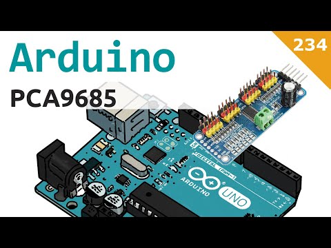 Arduino e PCA9685 (16 canali PWM via I2C) - Video 234