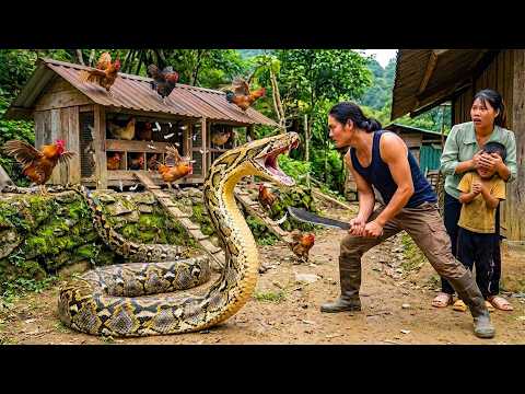 Giant Python Attacks My Chicken Flock! Harvesting Pomelos to Sell | SURVIVAL ALONE