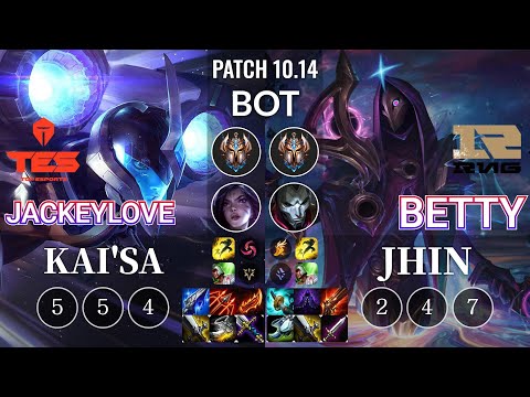 TES JackeyLove Kai'Sa vs RNG Betty Jhin Bot - KR Patch 10.14
