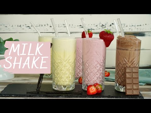 Schoko- / Vanille- und Erdbeer-Milchshake schnell und einfach selber machen / Milkshake