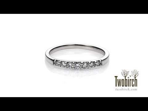 0.25 Carat Seven Stone Common Prong Wedding Ring - TwoBirch TB-WR-0027-WG-E