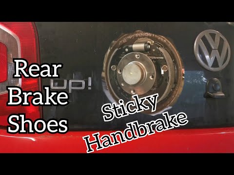 VW Rear Brake Shoes Change. UP!, Polo, Skoda Fabia, Seat Ibiza. Sticking Handbrake, Stuck Drum