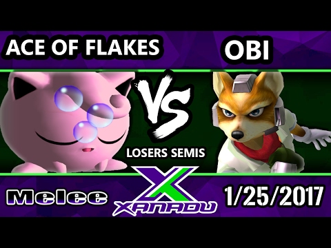 S@X 186 - Ace of Flakes (Jigglypuff) Vs. Obi (Fox) - SSBM Losers Semis - Smash Melee