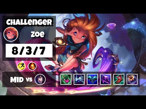 Zoe vs Ahri OCE Challenger MID (8/3/7) - v11.11