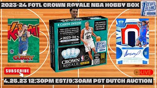2023-24 FOTL CROWN ROYALE NBA HOBBY BOX DUTCH AUCTION LIVE