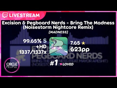 osu! | MoeYandere | Excision & Pegboard - Bring The Madness [MADNESS] HD 99.65% FC #1❤ 623pp if rank