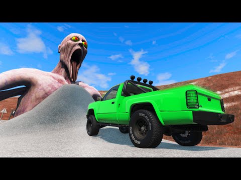 Escape From The Shy Guy (SCP-096) - Cars VS Giant Pit #22 - Beamng Drive