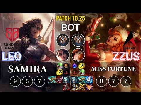 SB Leo Samira vs ASP Zzus Miss Fortune Bot - KR Patch 10.25