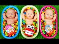 Full Of 3 Rainbow BathTubs Candy With M M S Magic Slime Cutting Video